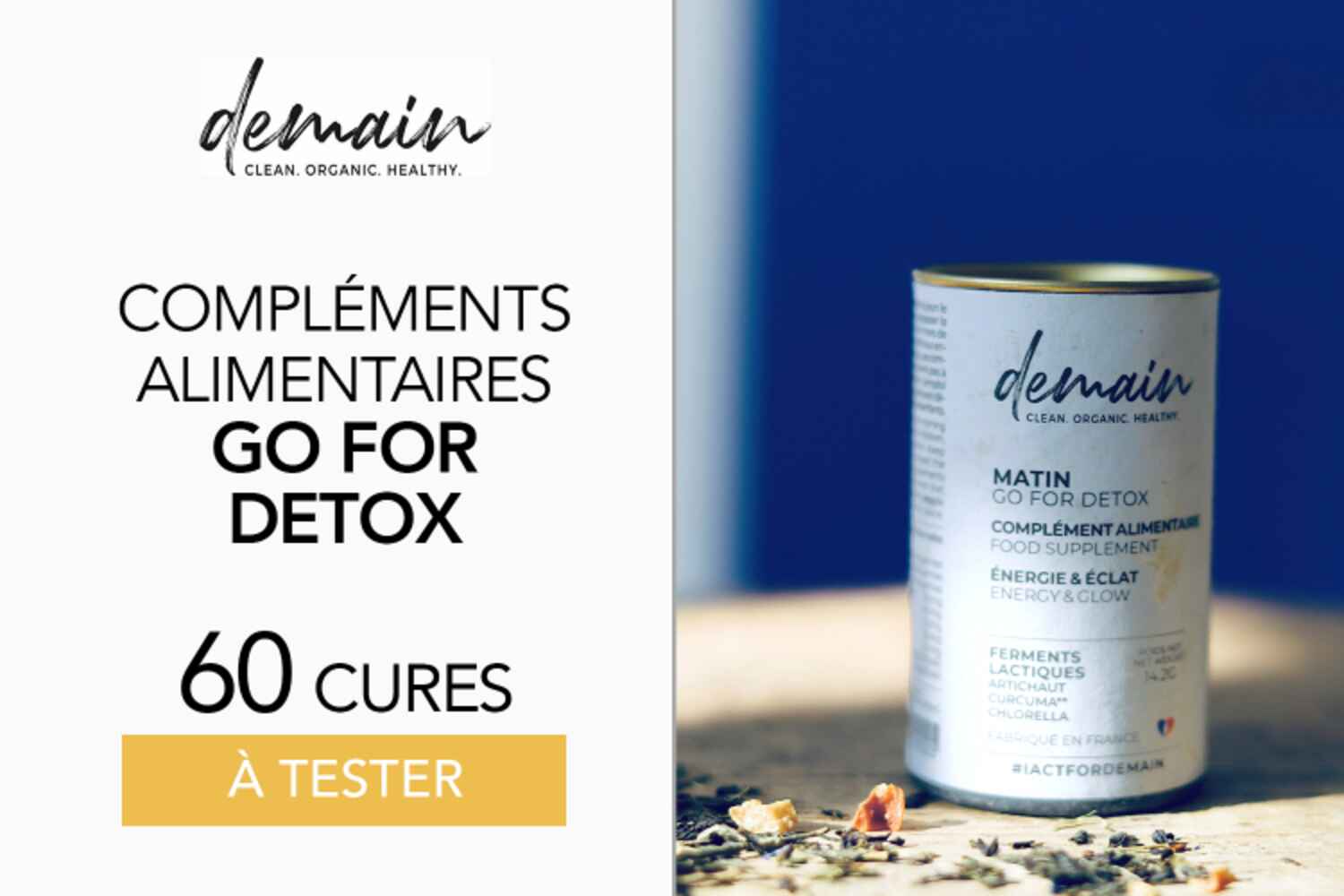 Compléments alimentaires Go For Detox de DEMAIN BEAUTY - 60 produits à tester