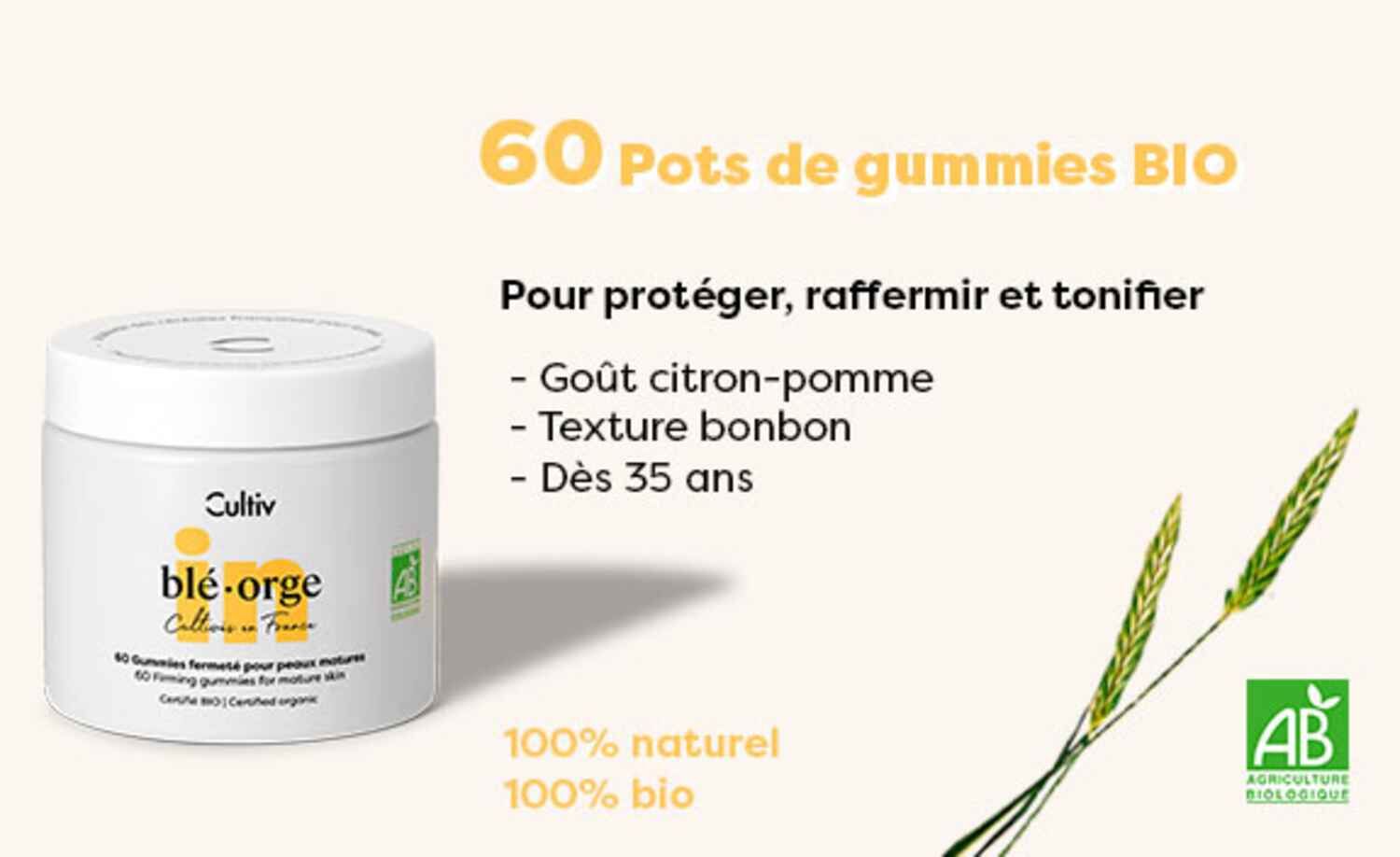 60 Gummies fermeté BIO de Cultiv