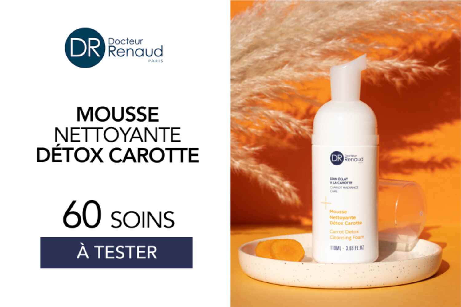 Mousse Nettoyante Détox Carotte de Dr Renaud : 60 mousses à tester !