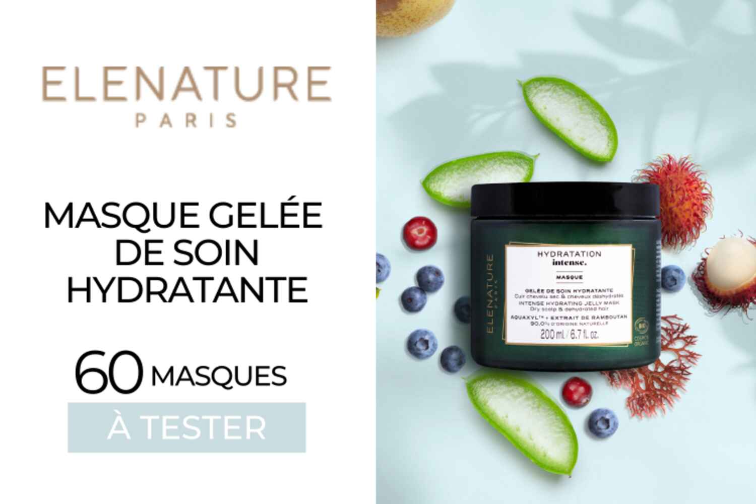 60 MASQUES GELÉE DE SOIN HYDRATANTE de ELENATURE à tester !