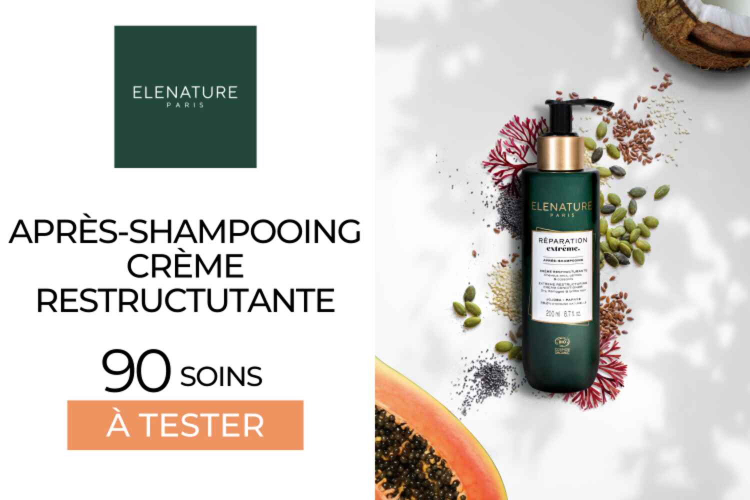 CRÈME RESTRUCTURANTE ELENATURE : 90 SOINS À TESTER !